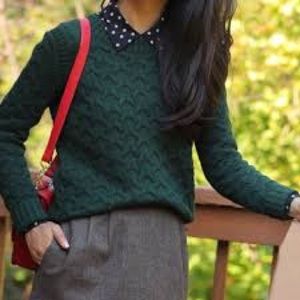 Green Honeycomb JCrew sweater S